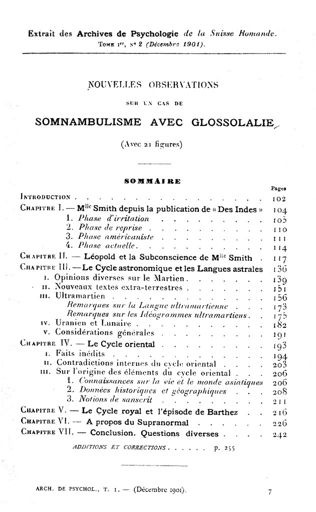 Flournoy - Nouvelles Observations