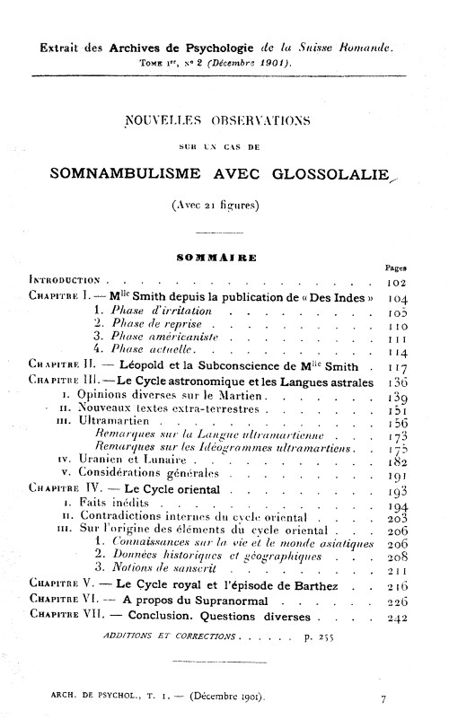 Flournoy - Nouvelles Observations