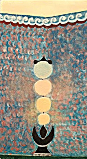 Lampe martienne sur tapisserie