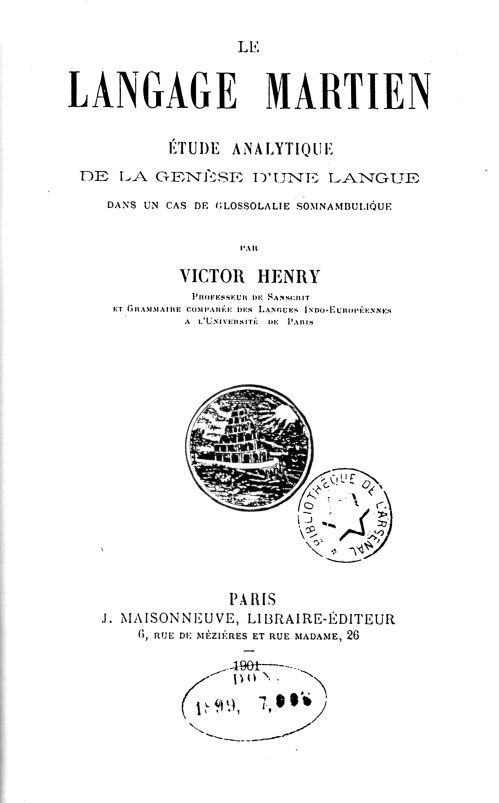 Le Langage Martien - Victor Henry