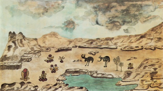 Paysage avec bipèdes